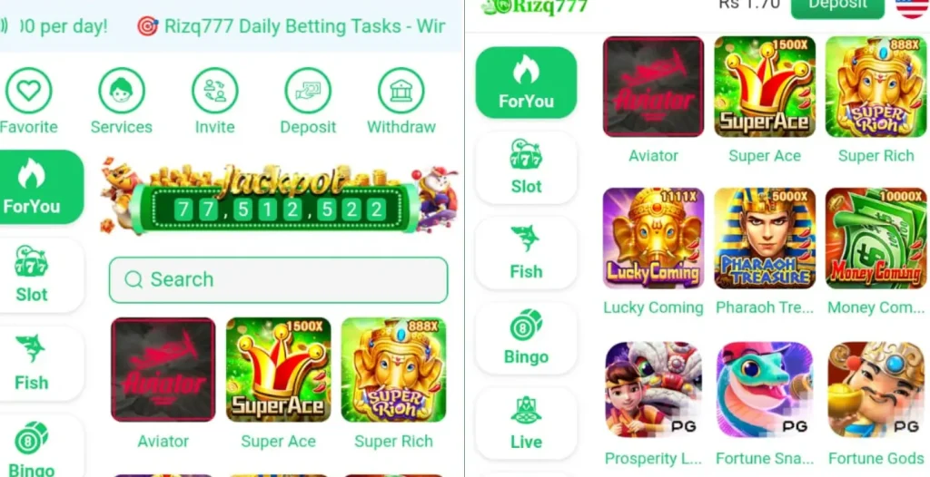 Variety of games in A777 Game