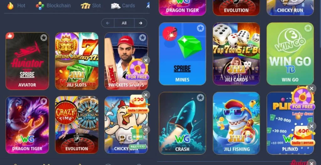 Top Popular Games on Spribe Win APK