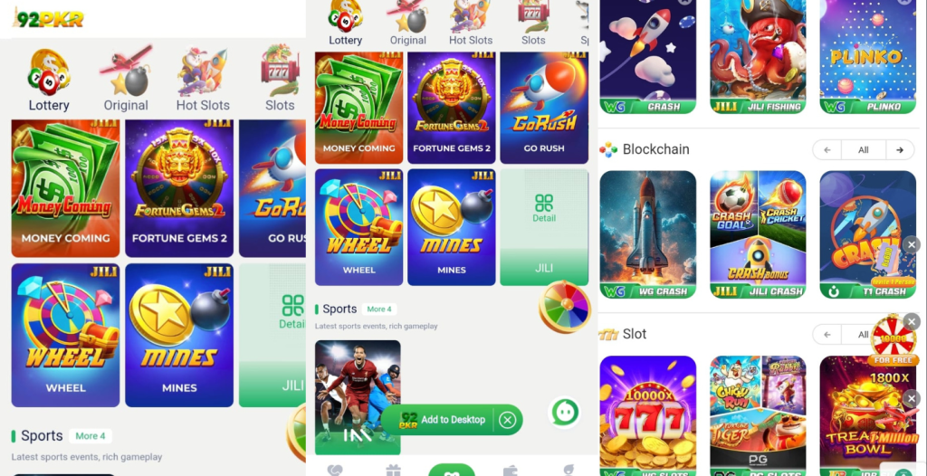 Top Games Available in the 92 PKR game App