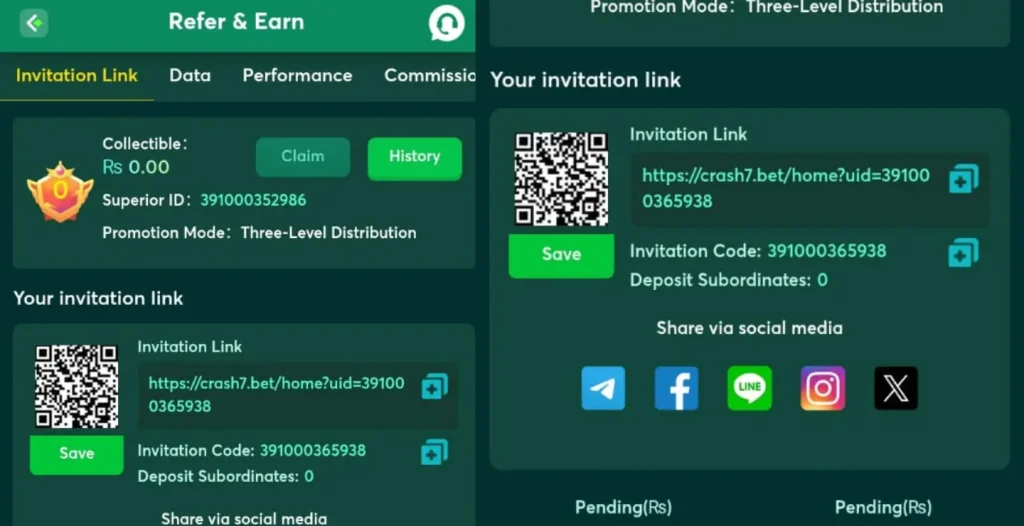 Crash7 Game Referral Program